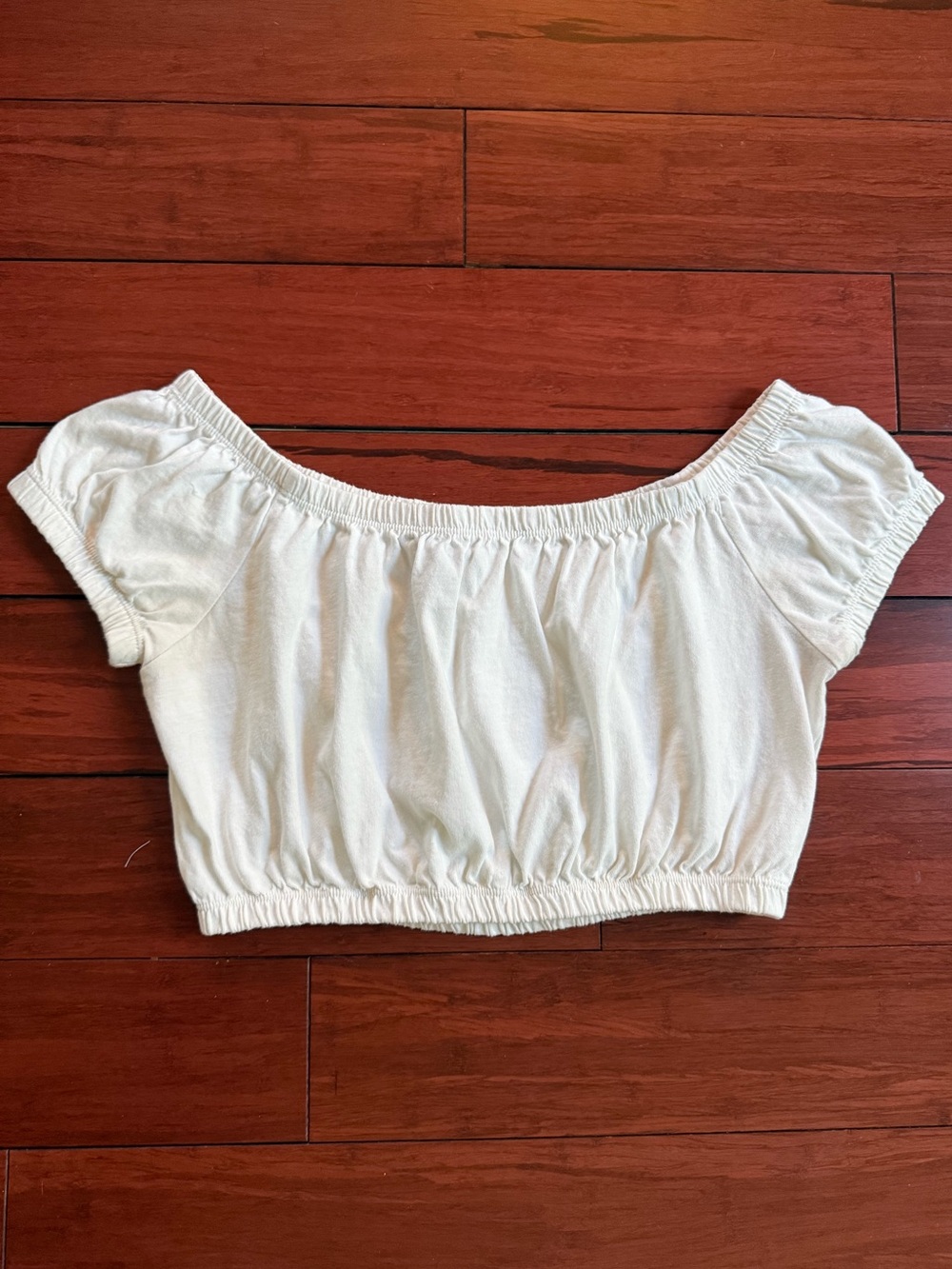 Forever 21 White Off-Shoulder Crop Top